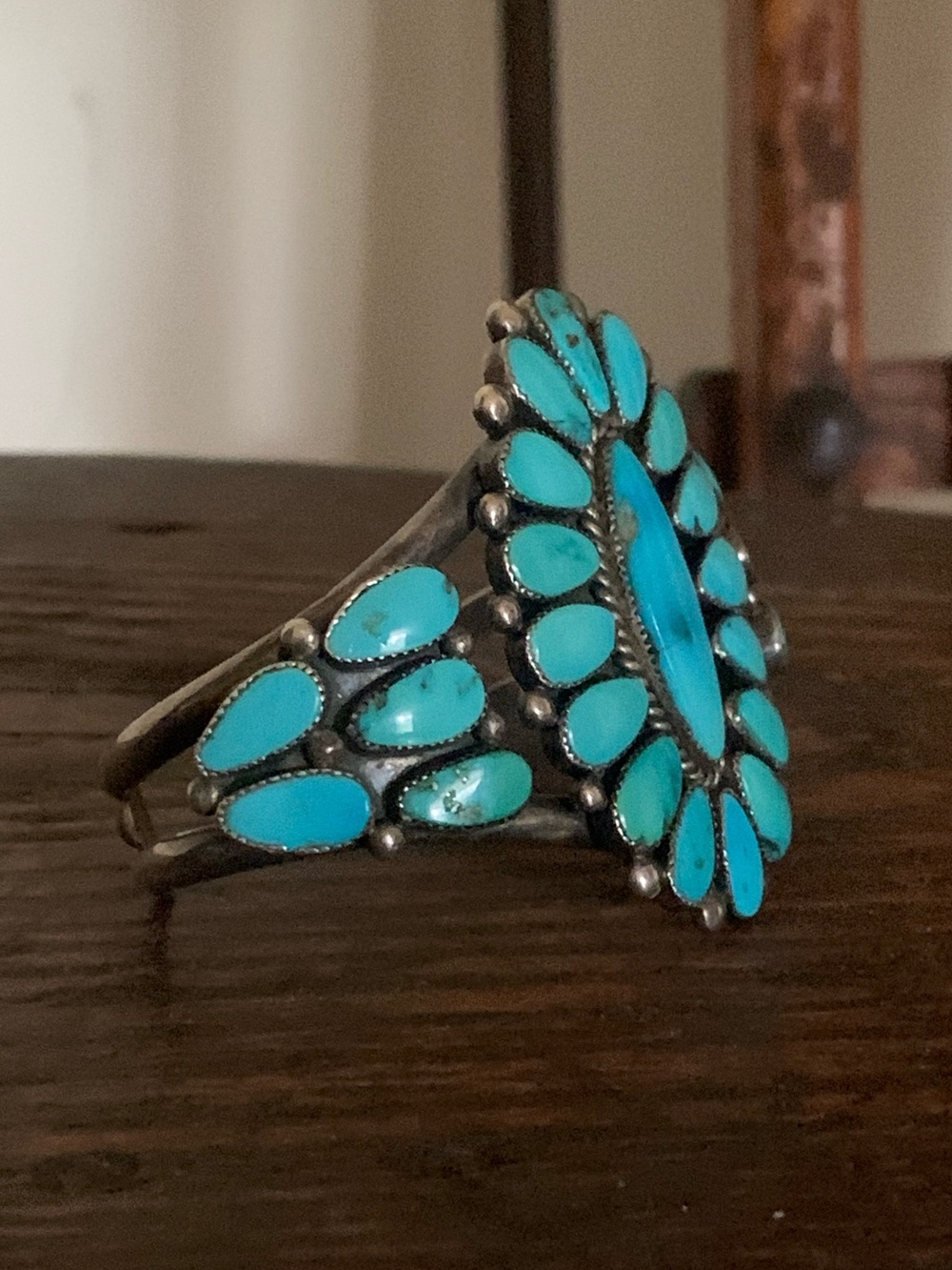 Beautiful Alice Quam Turquoise Cluster Cuff RARE - Picture 3 of 13